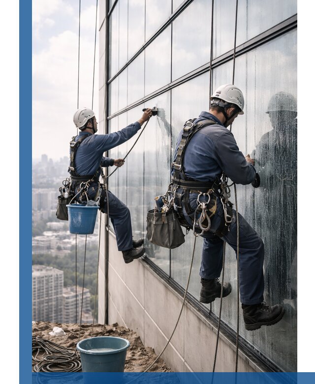 Профессиональная мойка фасадных окон альпинистами в Моршанске