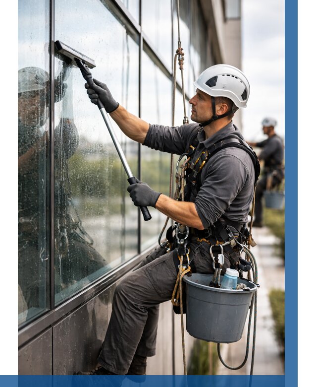 Мойка стеклянных фасадов в Моршанске от 208 р. | ВЫСОТНИК-Мрш