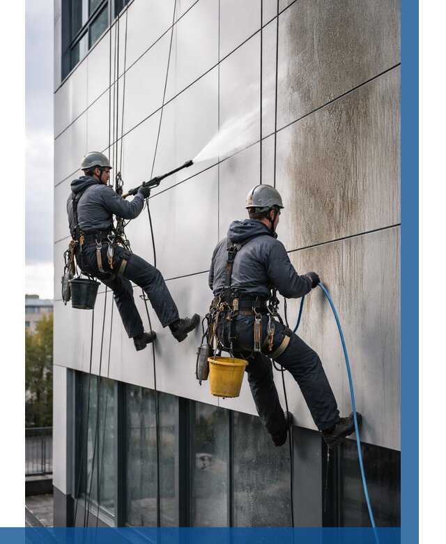 Мойка фасада из композита в Моршанске по цене от 312 р. | ВЫСОТНИК-Мрш