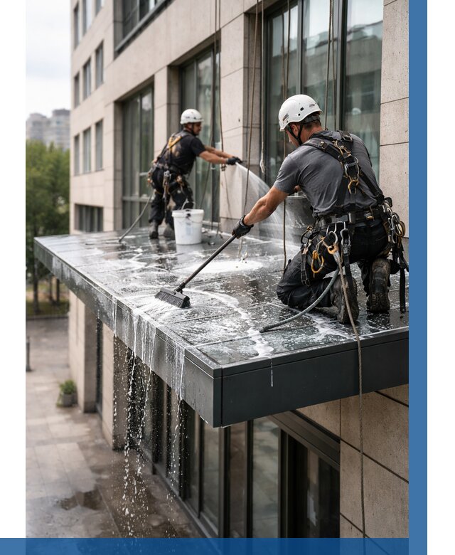 Мойка козырьков и навесов в Моршанске от 3635 р. | ВЫСОТНИК-Мрш