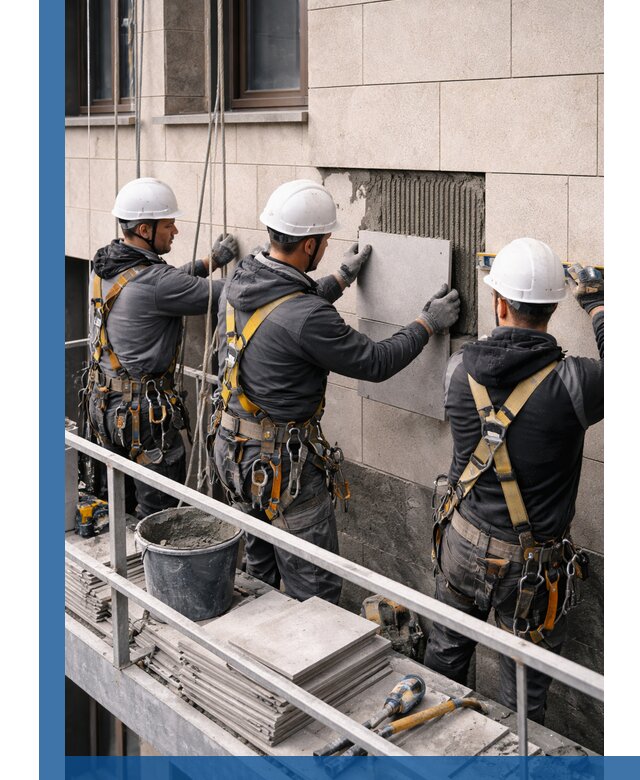 Ремонт облицовки фасада плиткой в Моршанске с гарантией