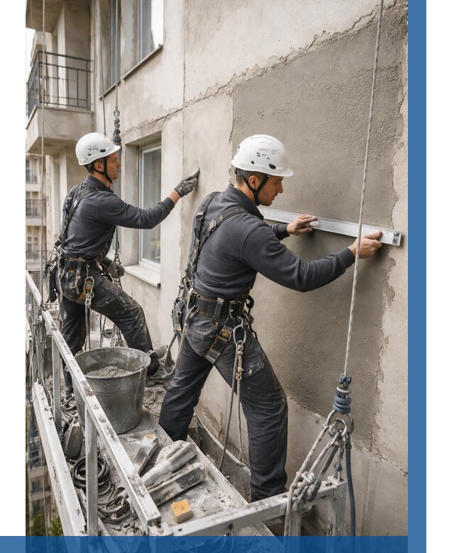 Штукатурка фасада на высоте в Моршанске от 935 р. | ВЫСОТНИК-Мрш