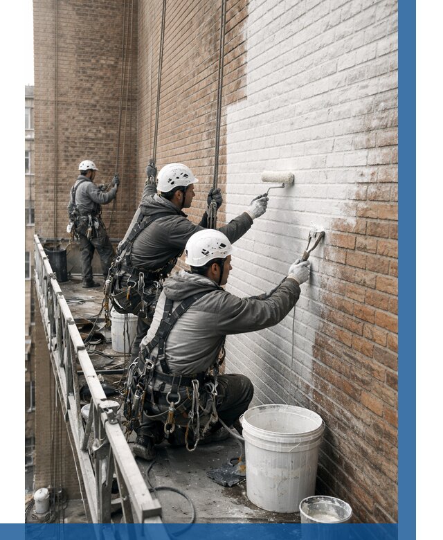 Покраска кирпичного фасада в Моршанске от 363 р. | ВЫСОТНИК-Мрш