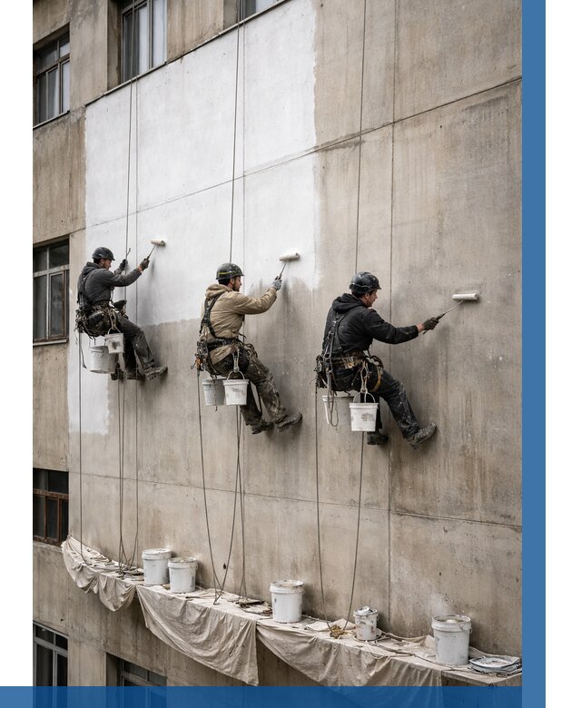 Покраска бетонного фасада в Моршанске от 363 р за м2 | ВЫСОТНИК-Мрш