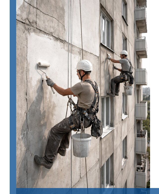 Покраска бетонного фасада в Моршанске для жилых и промышленных объектов