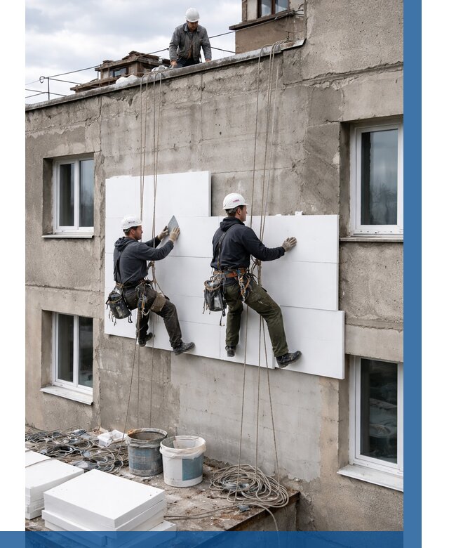 Утепление фасада пенополистиролом в Моршанске от 1869 р. | ВЫСОТНИК-Мрш