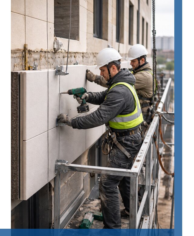 Монтаж фасадных термопанелей в Моршанске от 1558 р. | ВЫСОТНИК-Мрш