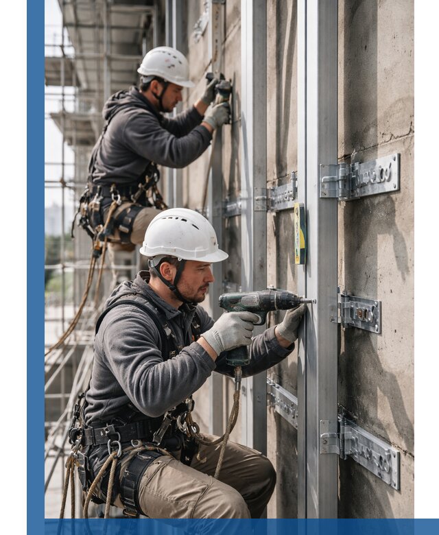 Монтаж и крепление подсистемы вентфасада в Моршанске