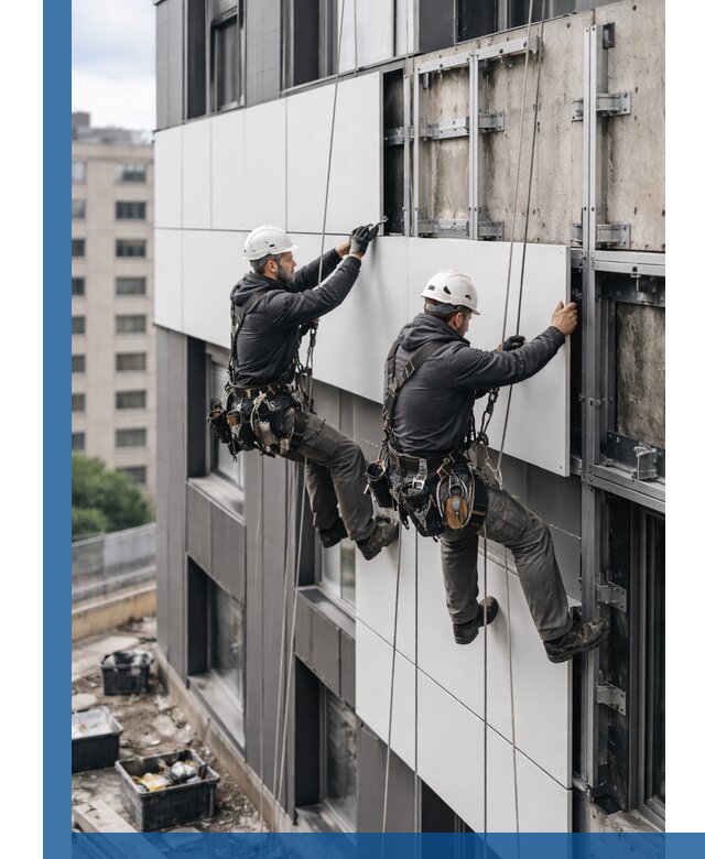 Монтаж композитных панелей фасада в Моршанске под ключ