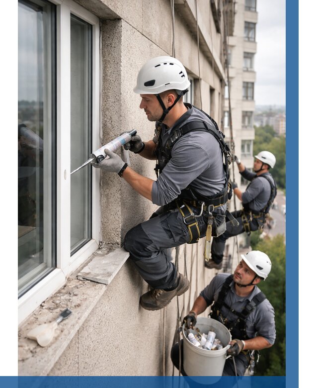 Герметизация оконных швов снаружи в Моршанске от 1558 р. | ВЫСОТНИК-Мрш