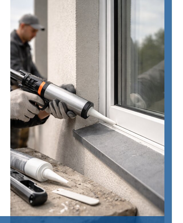 Герметизация монтажных швов окон в Моршанске от 675 р. | ВЫСОТНИК-Мрш