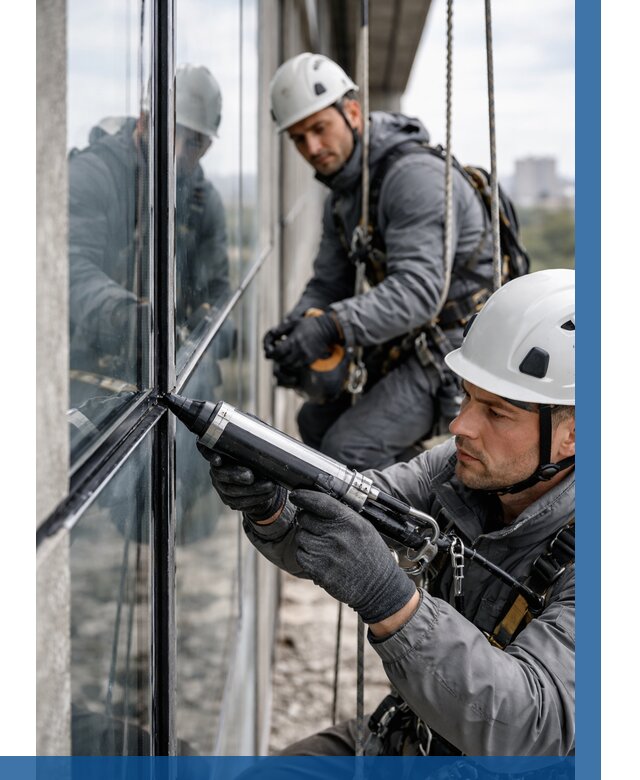 Герметизация витражных швов в Моршанске от 675 р. | ВЫСОТНИК-Мрш