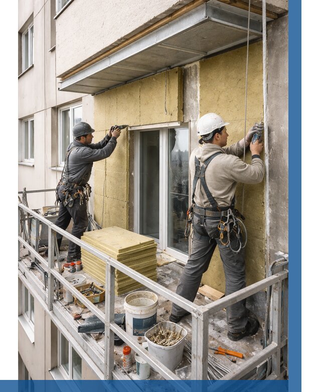 Утепление балкона снаружи в Моршанске от 1662 р. под ключ ВЫСОТНИК-Мрш