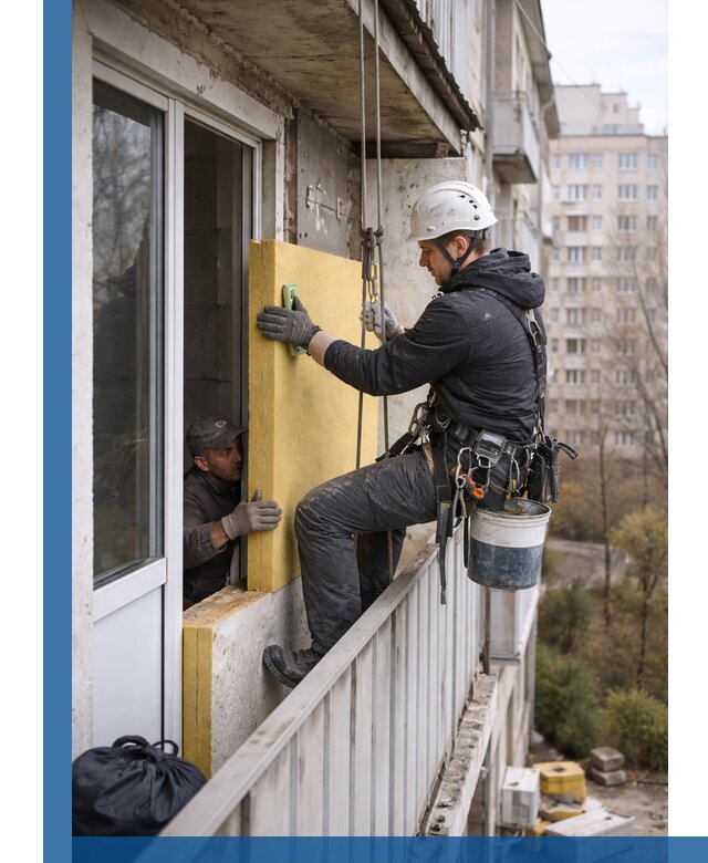 Профессиональное утепление балкона снаружи в Моршанске под ключ
