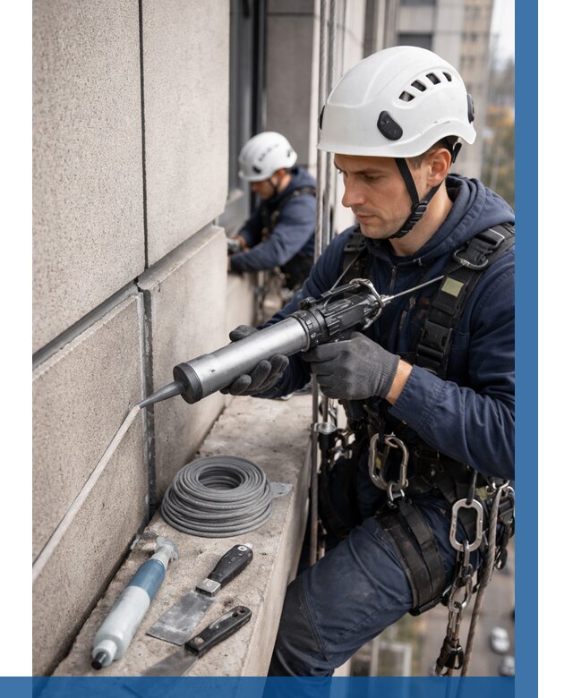 Герметизация деформационных швов фасада в Моршанске от 727 | ВЫСОТНИК-Мрш