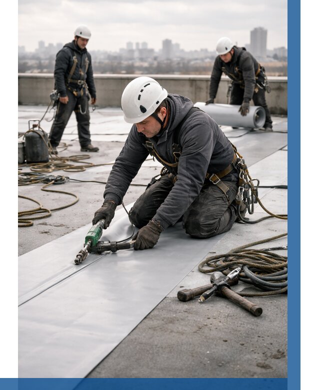 Ремонт мембранной кровли в Моршанске от 1869 р./м2 | ВЫСОТНИК-Мрш