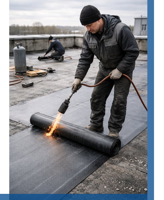 Ремонт наплавляемой кровли в Моршанске от 727 р. | ВЫСОТНИК-Мрш