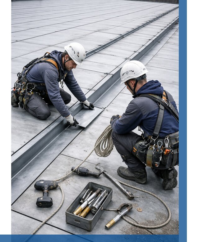 Ремонт фальцевой кровли в Моршанске от 727 р. | ВЫСОТНИК-Мрш