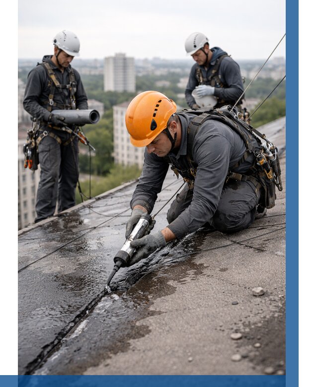 Устранение протечек кровли в Моршанске от 12462 р. | ВЫСОТНИК-Мрш