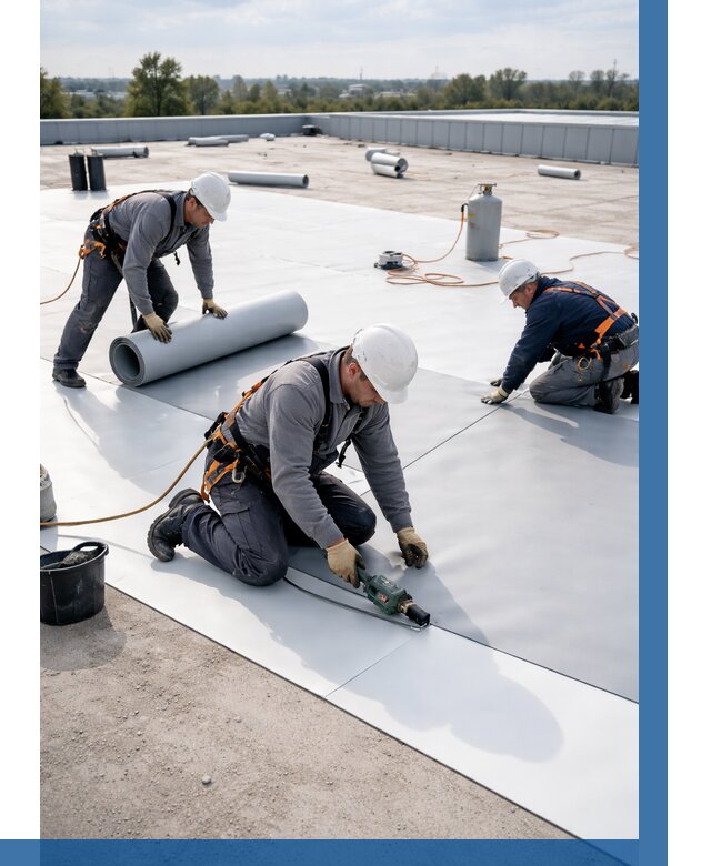 Монтаж мембранной кровли под ключ в Моршанске от 1246 р. | ВЫСОТНИК-Мрш