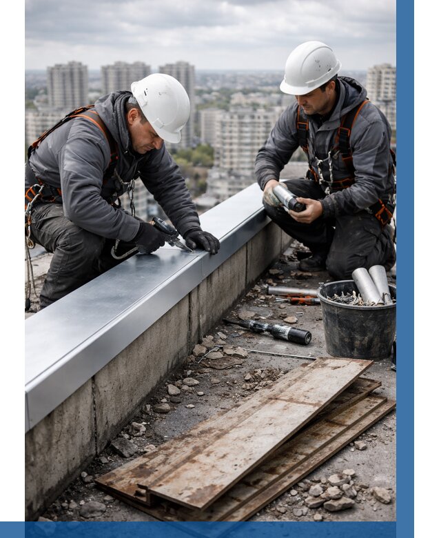 Замена парапетных крышек под ключ в Моршанске от 1246 р. | ВЫСОТНИК-Мрш