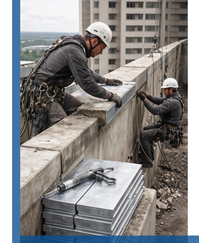 Замена парапетных крышек и установка новых в Моршанске