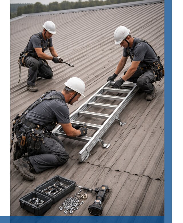 Монтаж кровельной лестницы в Моршанске от 4673 р. | ВЫСОТНИК-Мрш