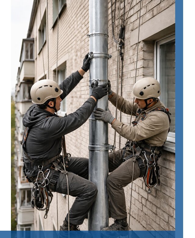Замена водосточных труб в Моршанске от 6750 р. | ВЫСОТНИК-Мрш