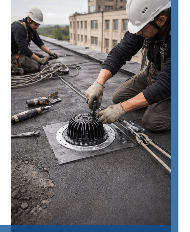 Установка водосточных воронок в Моршанске цена от 3635 р. | ВЫСОТНИК-Мрш