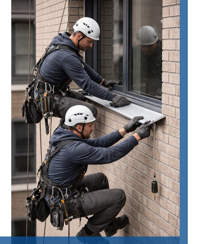 Монтаж оконных отливов под ключ в Моршанске от 3635 р. | ВЫСОТНИК-Мрш