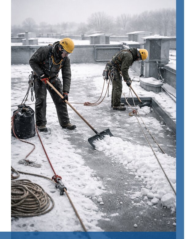 Очистка крыши от снега в Моршанске от 7789 р. | ВЫСОТНИК-Мрш