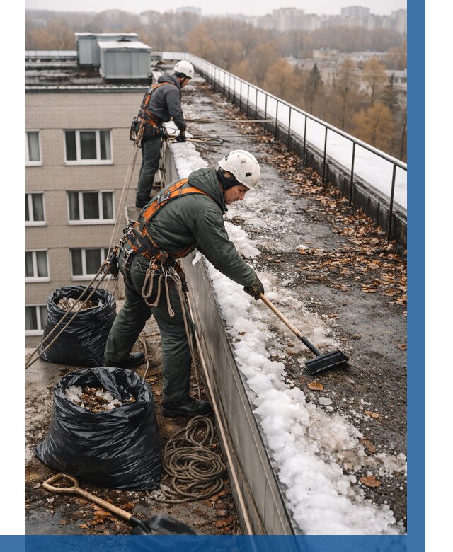 Очистка кровли по периметру в Моршанске от 571 р. | ВЫСОТНИК-Мрш