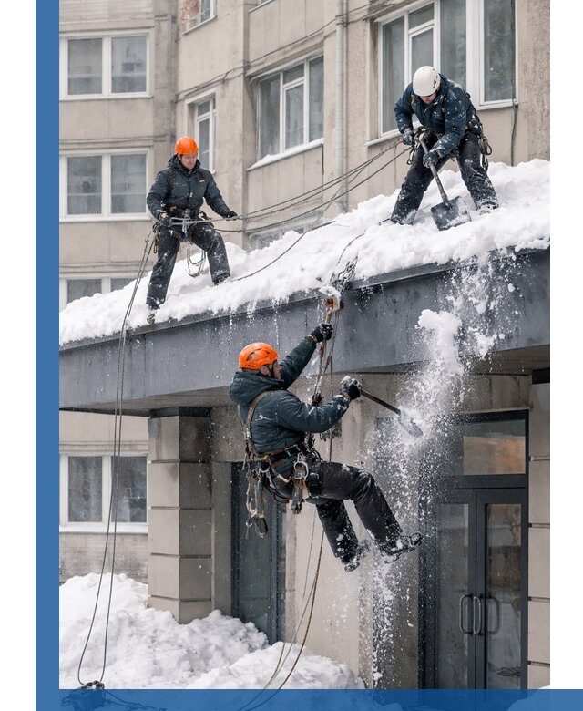 Безопасная очистка навесов от снега в Моршанске круглогодично