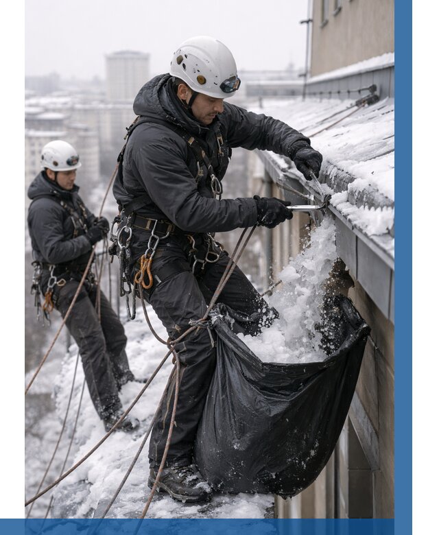 Аварийная очистка крыши в Моршанске под ключ от 312 р. | ВЫСОТНИК-Мрш