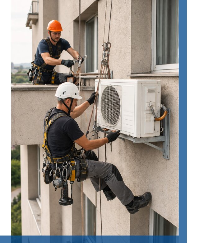 Монтаж внешнего блока кондиционера в Моршанске от 6750 р. | ВЫСОТНИК-Мрш