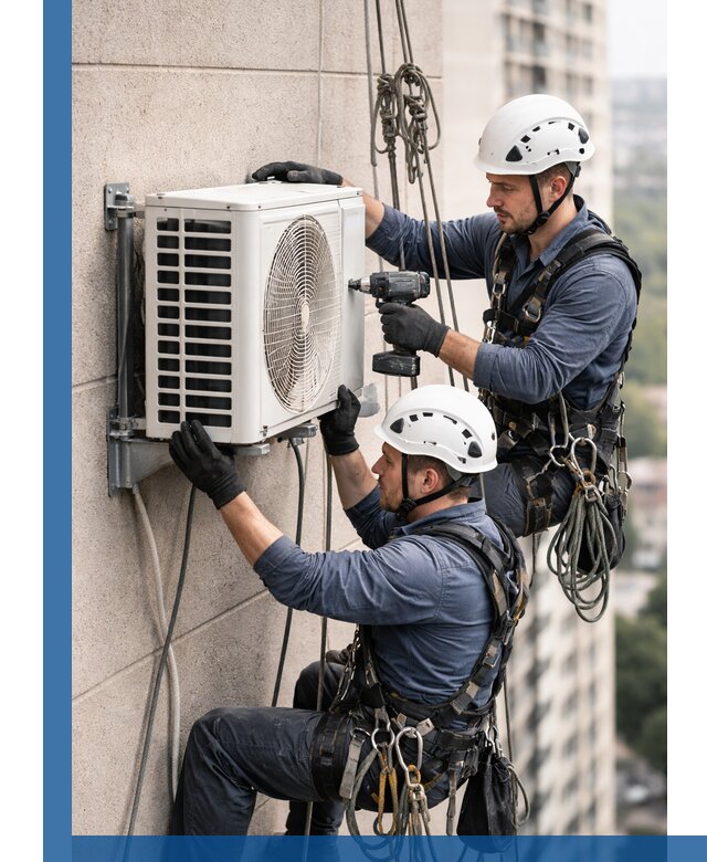 Монтаж внешнего блока кондиционера в Моршанске установка и крепление