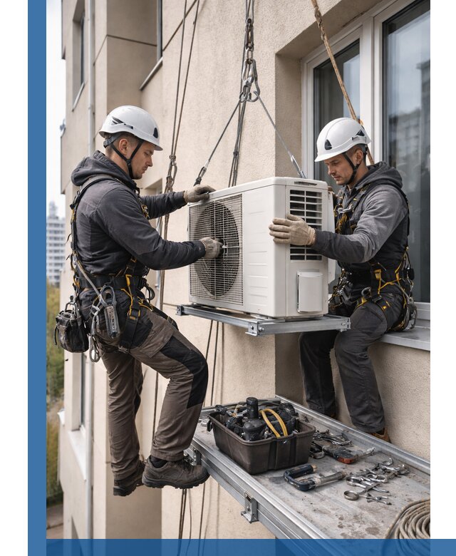 Перенос внешнего блока кондиционера в Моршанске с монтажом и крепежом