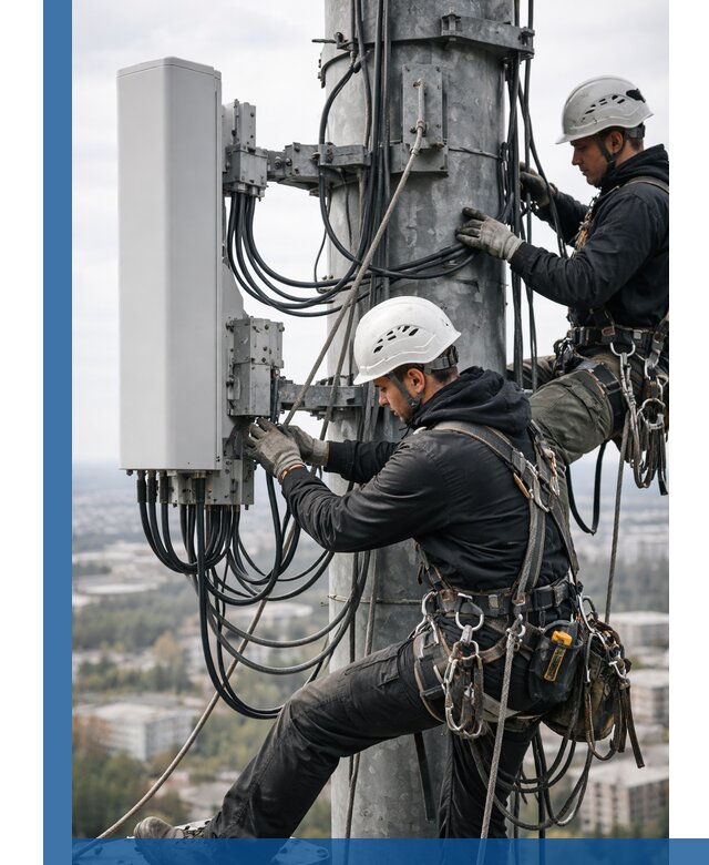 Монтаж оборудования связи на мачте в Моршанске с пусконаладкой