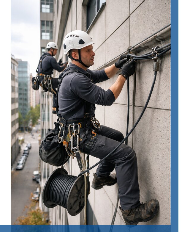 Прокладка кабеля по фасаду в Моршанске от 363 р. | ВЫСОТНИК-Мрш