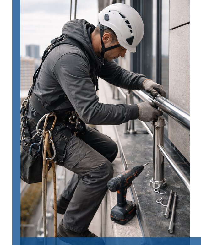 Монтаж ограждений на высоте в Моршанске для зданий и конструкций