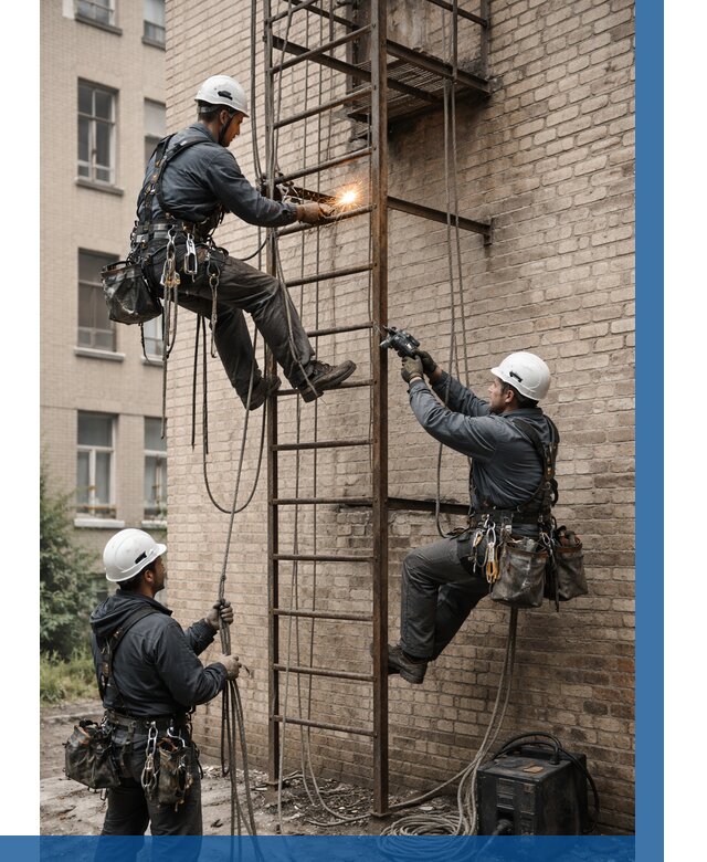 Ремонт пожарной лестницы в Моршанске от 7789 р. | ВЫСОТНИК-Мрш