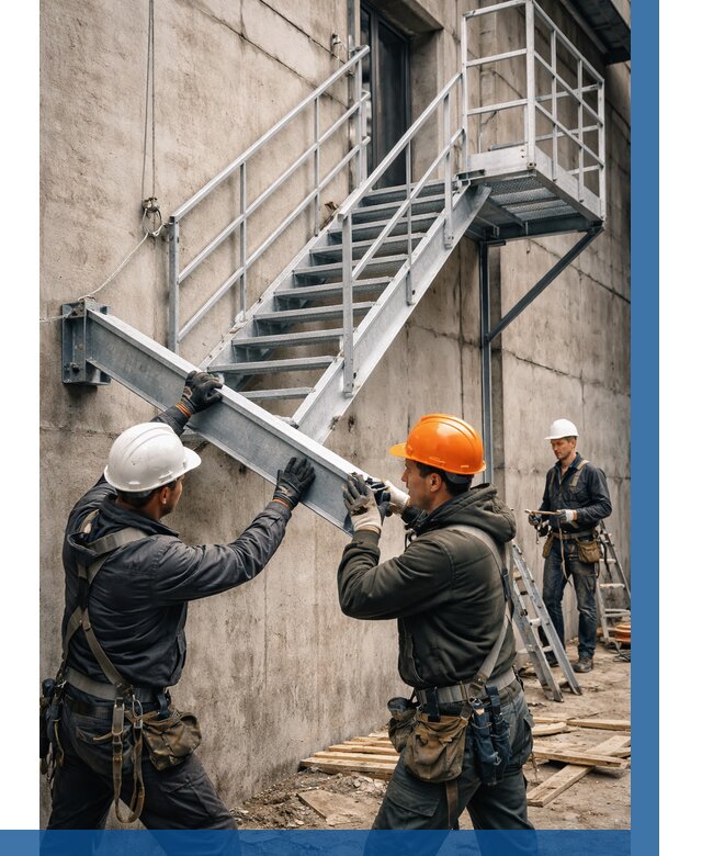 Монтаж металлических лестниц в Моршанске от 15578 р. | ВЫСОТНИК-Мрш