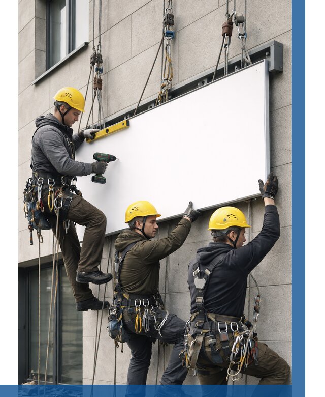 Монтаж рекламной вывески в Моршанске от 8308 р. | ВЫСОТНИК-Мрш