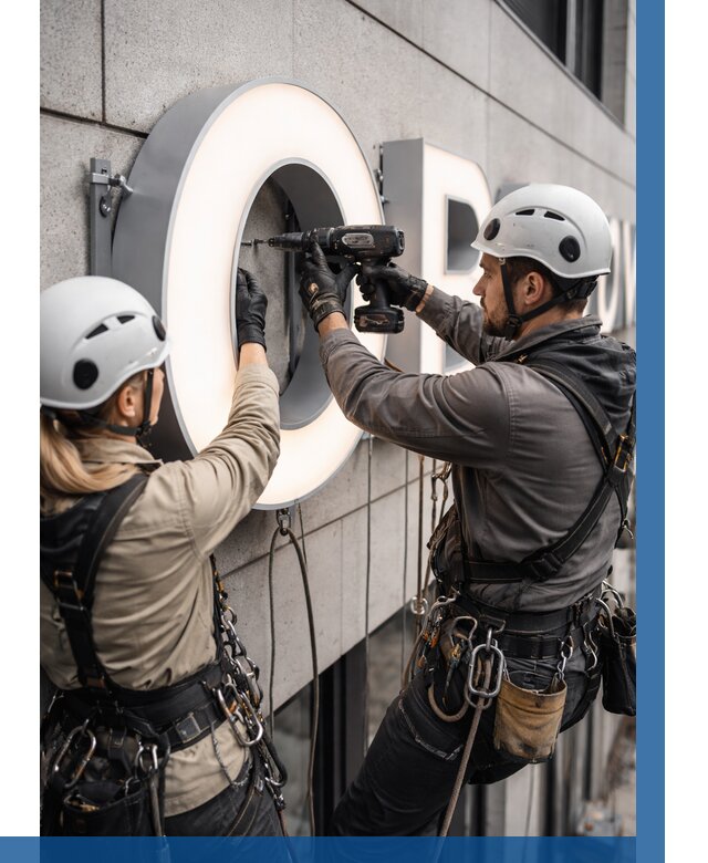 Монтаж световых букв в Моршанске от 3116 р. под ключ ВЫСОТНИК-Мрш