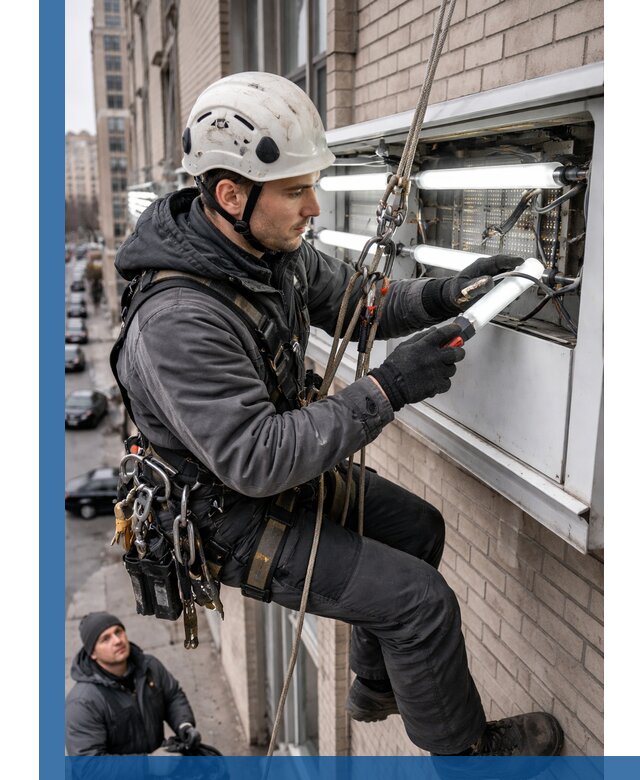 Профессиональная замена ламп в наружной вывеске в Моршанске