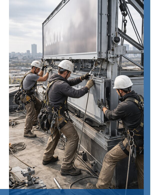 Монтаж крышной рекламной конструкции в Моршанске от 62310 р.|ВЫСОТНИК-Мрш