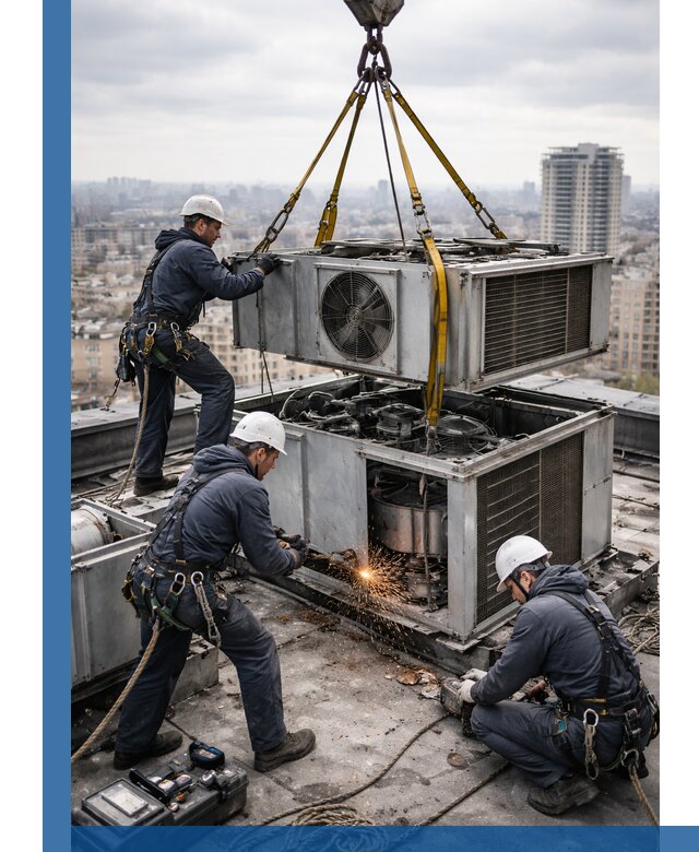 Демонтаж крышной установки в Моршанске любой сложности