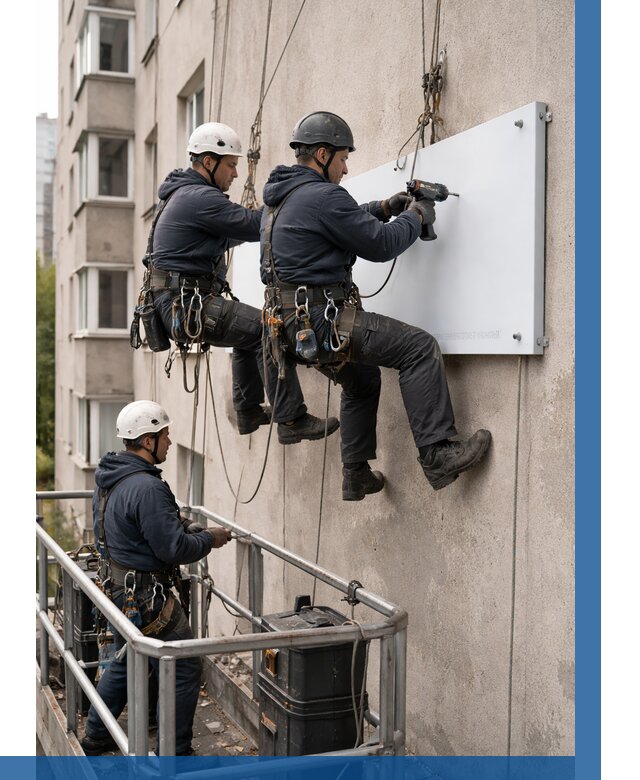 Монтаж табличек и указателей в Моршанске от 3635 р. | ВЫСОТНИК-Мрш