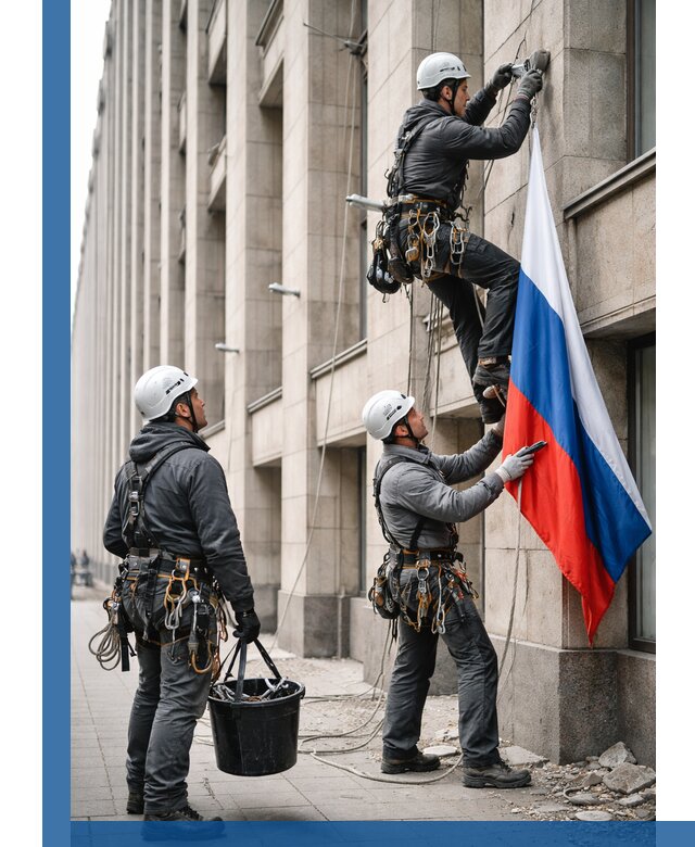 Профессиональная установка флагов на фасаде в Моршанске