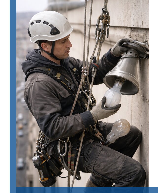 Замена ламп на высоте в Моршанске профессионально и быстро